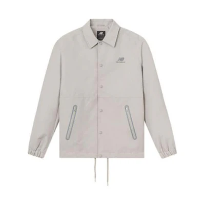 New Balance Unisex Logo Polo Collar Shirt Jacket Light Khaki NC5AC39503-LBE