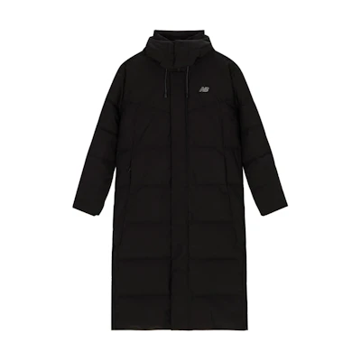 New Balance Unisex Long Down Jacket Coat Black - Windproof & Warm NPD46141-BK