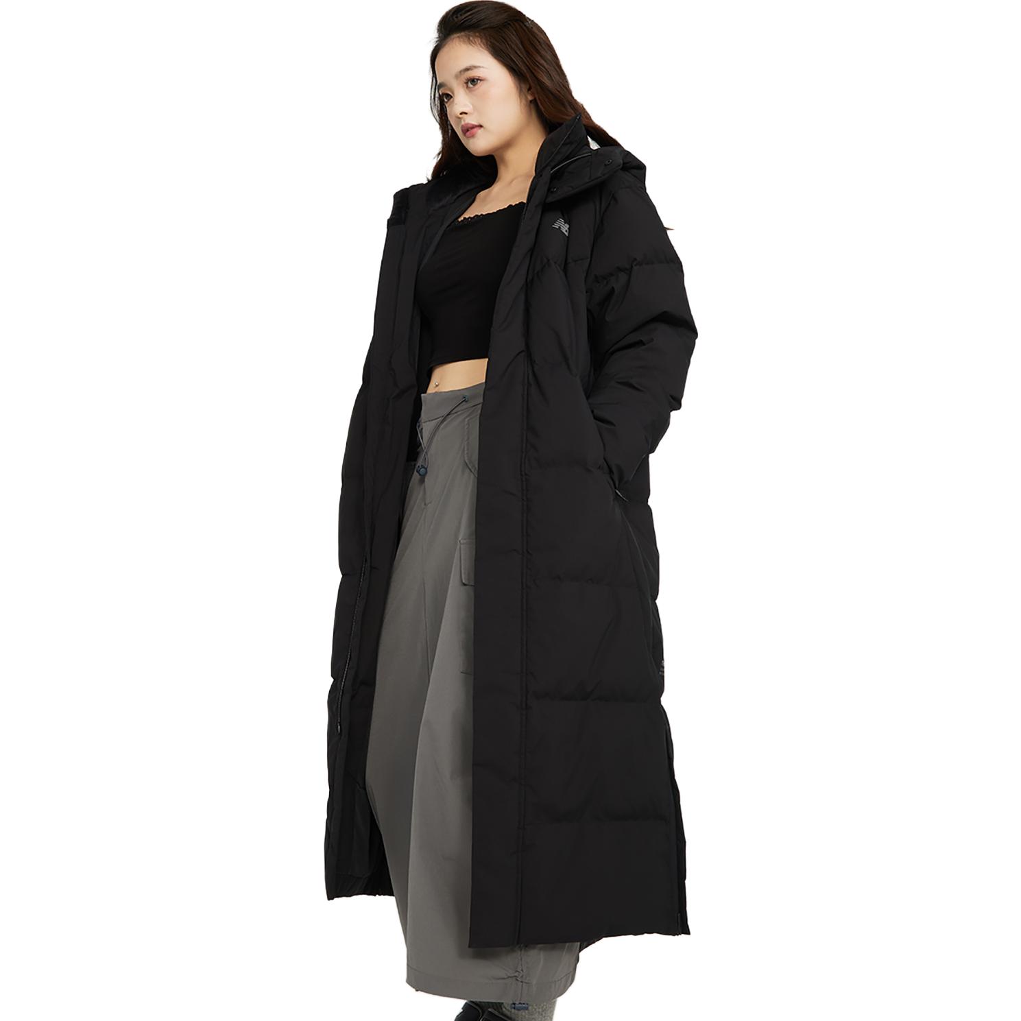 Purchase ニューバランス ユニセックス ロングダウンジャケット コート ブラック 防風＆暖かい NPD46141-BK