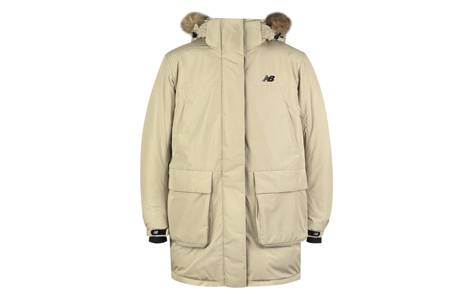 New Balance Unisex Long Puffer Jacket Brown Workwear Style NP943022-BEI