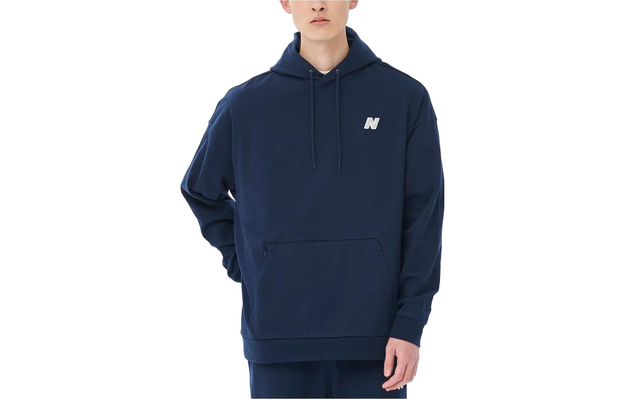 New Balance Unisex Pullover Hoodie Long Sleeve Deep Blue AMT35004-NNY