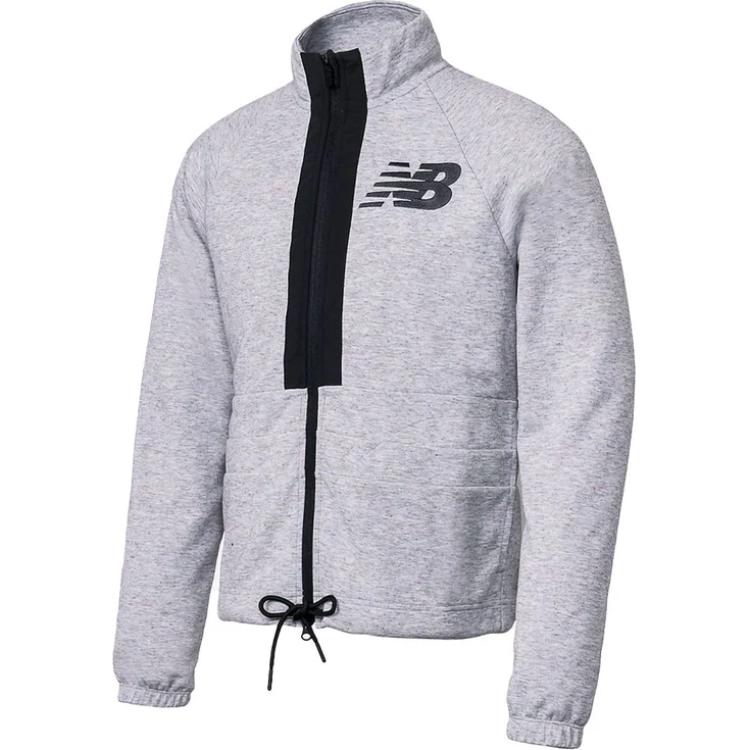 New Balance Unisex Relaxed Fit Zip-Up Jacket Gray UJ31053