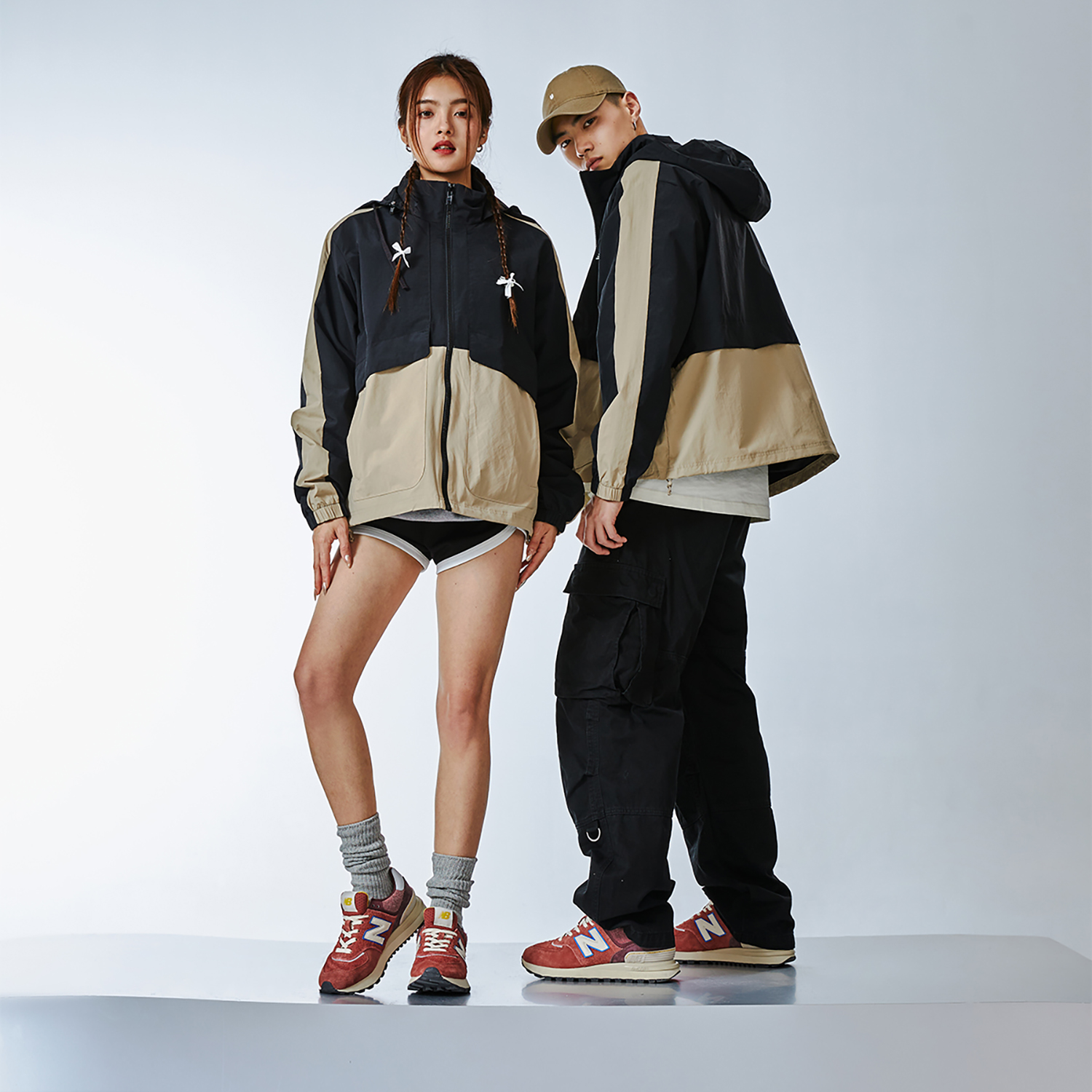 Cheap New Balance 中性復古防風連帽外套 米色 - 春秋休閒穿搭 AMJ41340-SOT