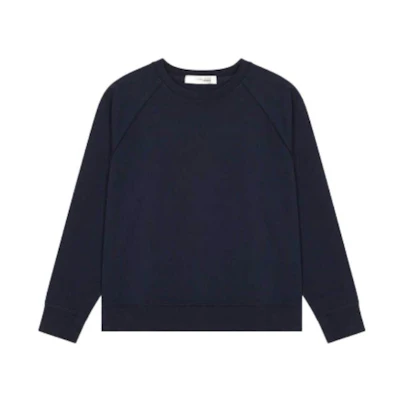 New Balance Unisex Solid Color Crewneck Pullover Sweatshirt Deep Blue JMTL2258-ECL