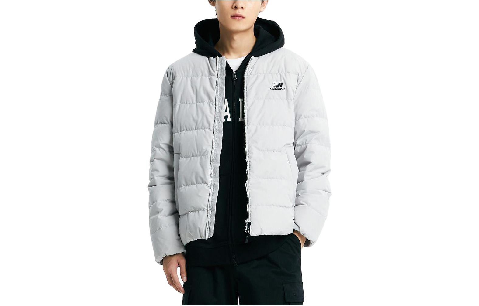 New Balance Unisex Solid Color Zip Hoodie Jacket Light Grey NBNPD42903-16