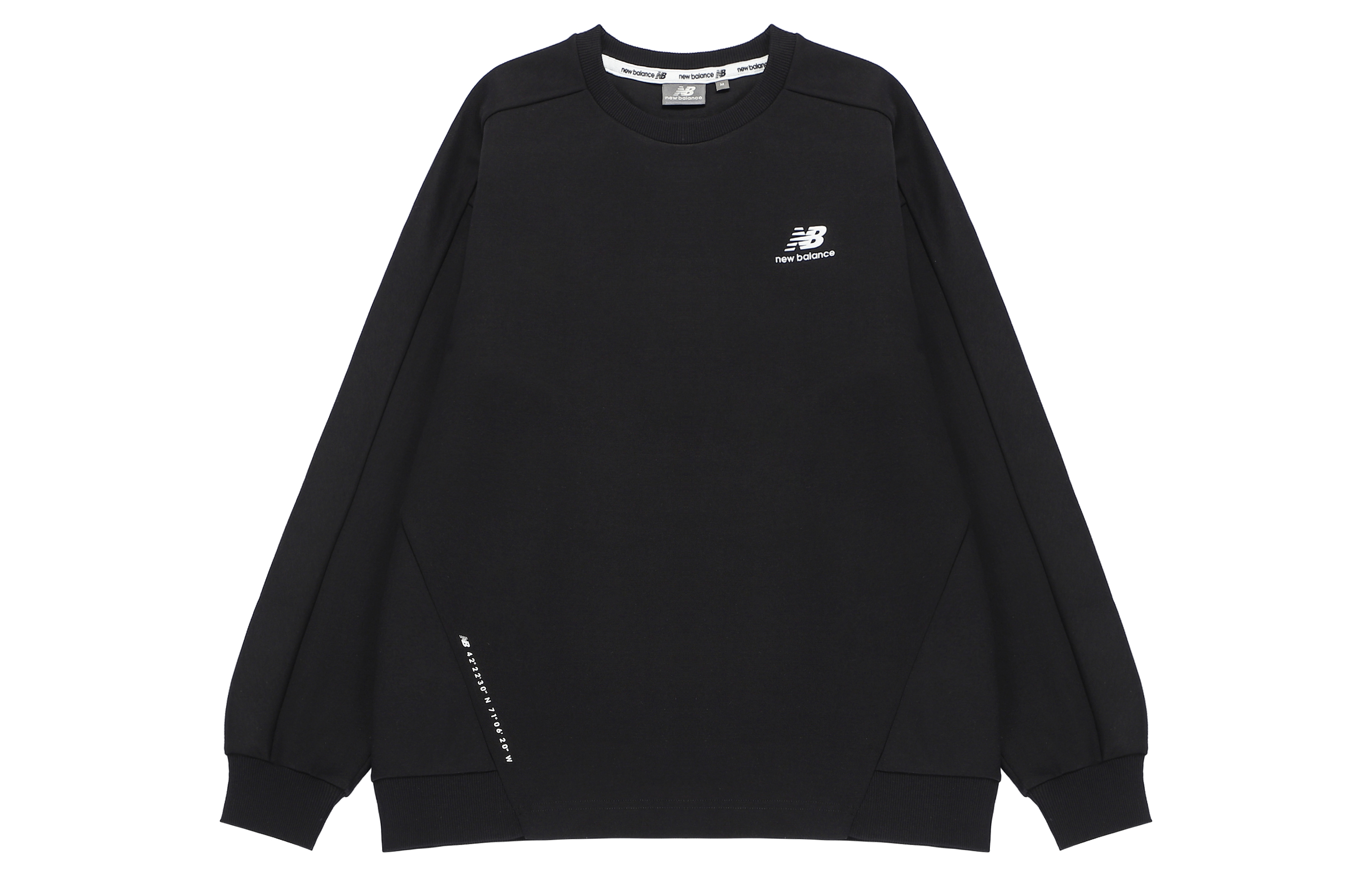 New Balance Unisex Solid Oversized Crewneck Pullover Sweatshirt Black 5CC38623-BK