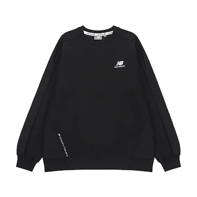 New Balance Unisex Solid Oversized Crewneck Pullover Sweatshirt Black 5CC38623-BK