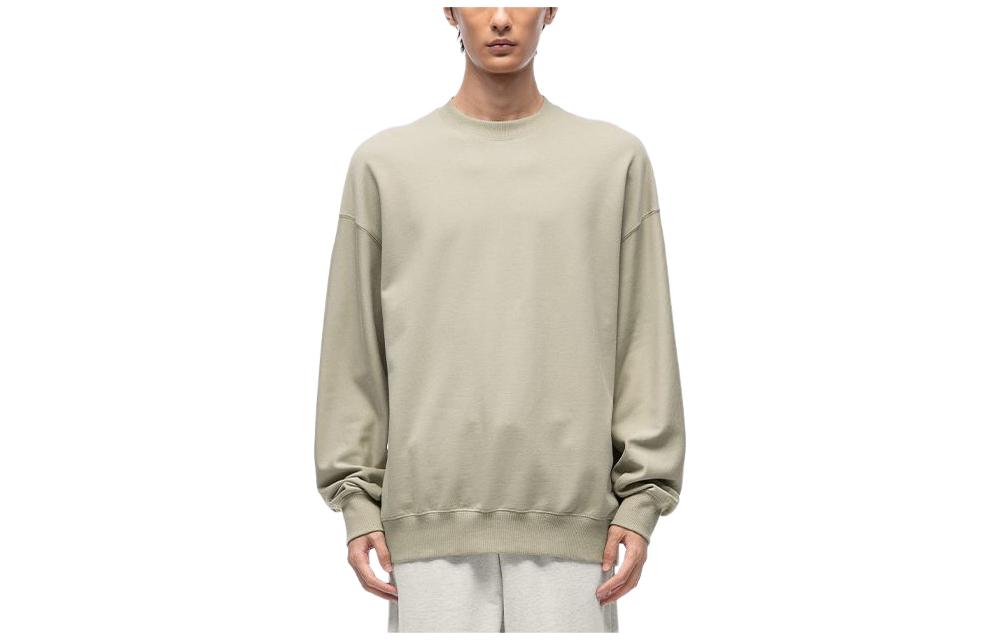 New Balance Unisex Solid Ribbed Long Sleeve Sweatshirt Khaki Color 5CD39053-BEI