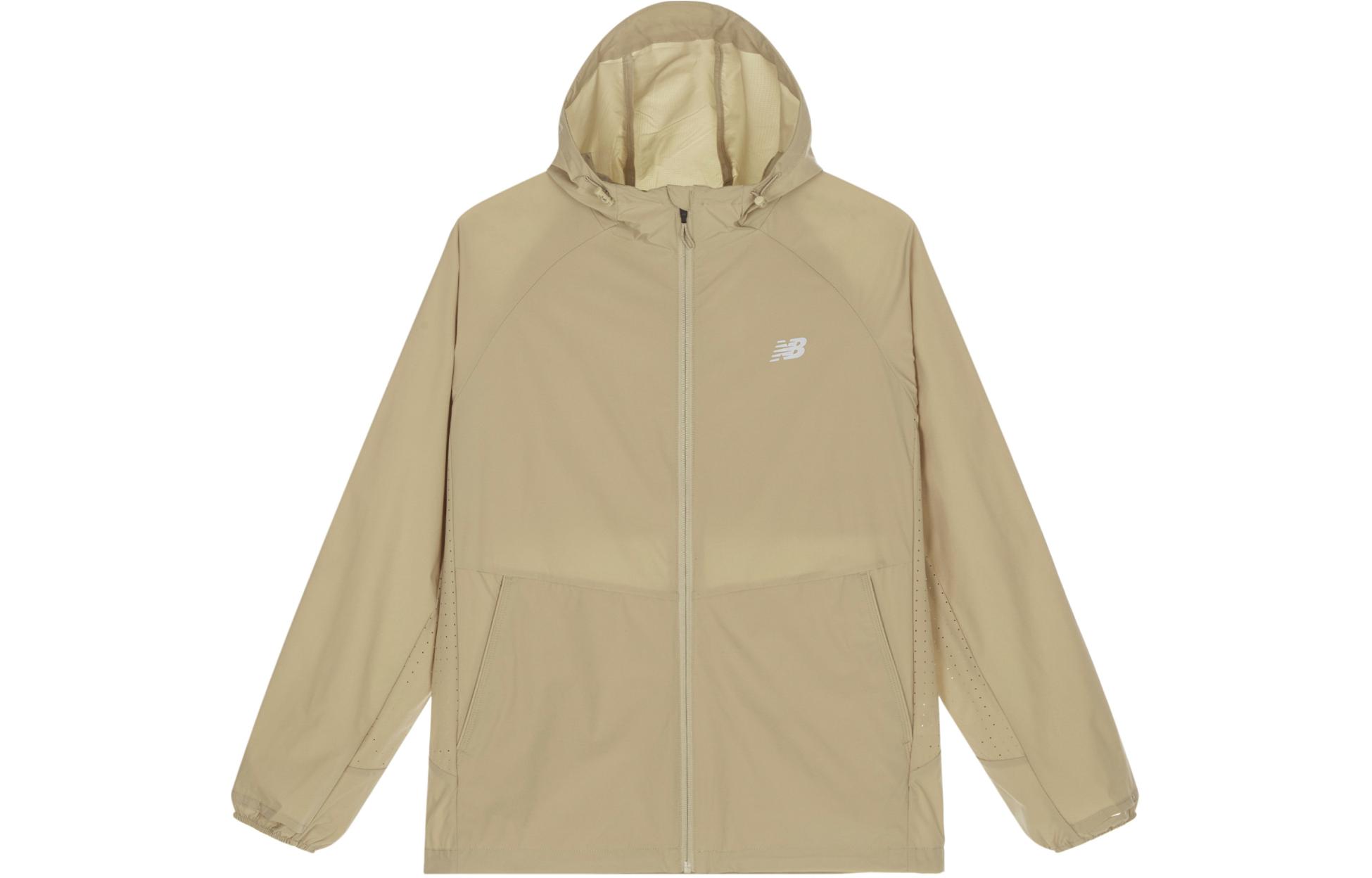 New Balance Unisex Tech Fabric Reflective Hooded Jacket Khaki - Casual & Outdoor NAE24101-BWN