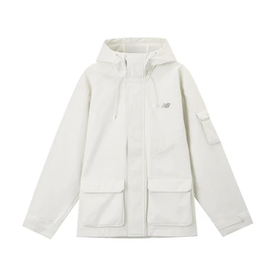 New Balance Unisex White Casual Hooded Woven Jacket AMJ41328-CIC