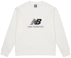 New Balance Unisex White Casual Logo Crewneck Pullover Sweatshirt AMT41356-SST New Balance Unisex White Casual Logo Crewneck Pullover Sweatshirt AMT41356-SST