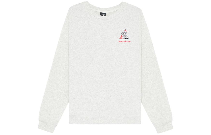 New Balance Unisex White Crewneck Pullover Casual Sweatshirt Long Sleeve AMT13572-SAH