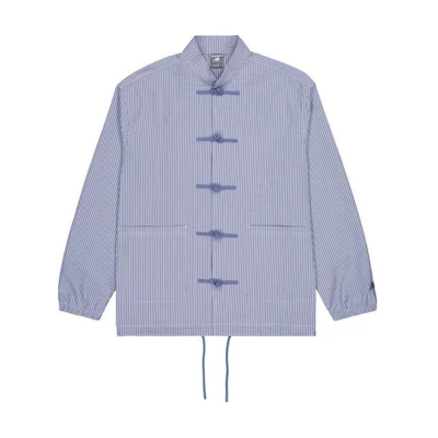 New Balance Unisex White Green Striped Mandarin Collar Jacket Outdoor Casual NAE28013-BL
