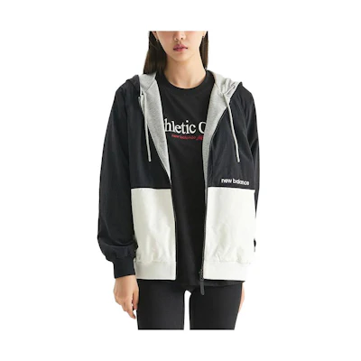 New Balance Unisex Zip Hoodie Jacket with Letter Print in Grey NBMDD31043-AC