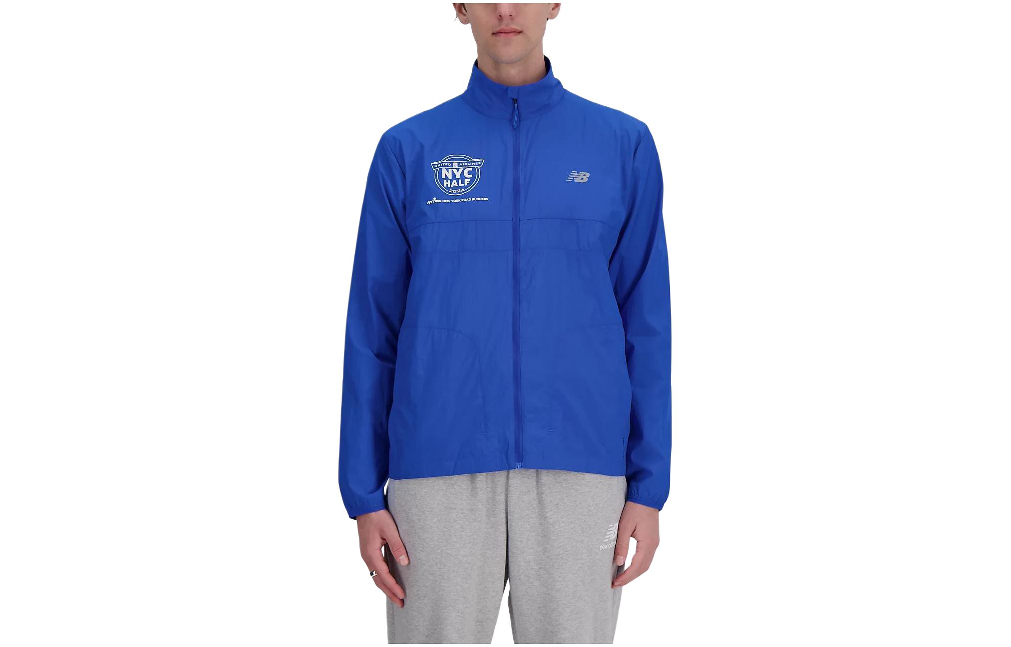 New Balance United Airlines NYC Letter Print Zip Jacket Blue MJ41278C-BUL