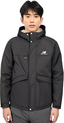 New Balance 都會風格魔鬼氈袖口羽絨外套 男女 黑色 AMJ13330-BK Shop New Balance 都會風格魔鬼氈袖口羽絨外套 男女 黑色 AMJ13330-BK