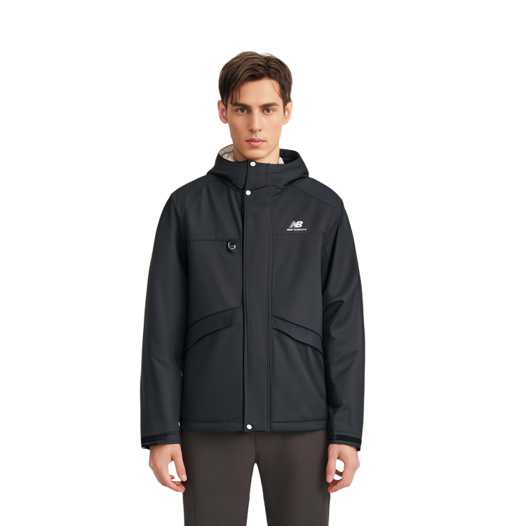 Sizing New Balance 都會風格魔鬼氈袖口羽絨外套 男女 黑色 AMJ13330-BK