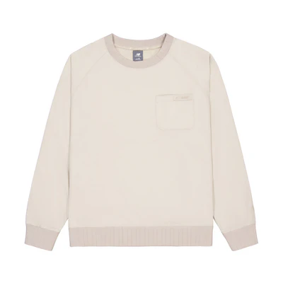 New Balance Vintage Patchwork Crewneck Long Sleeve Pullover Sweatshirt Brown NCE35071-BEI