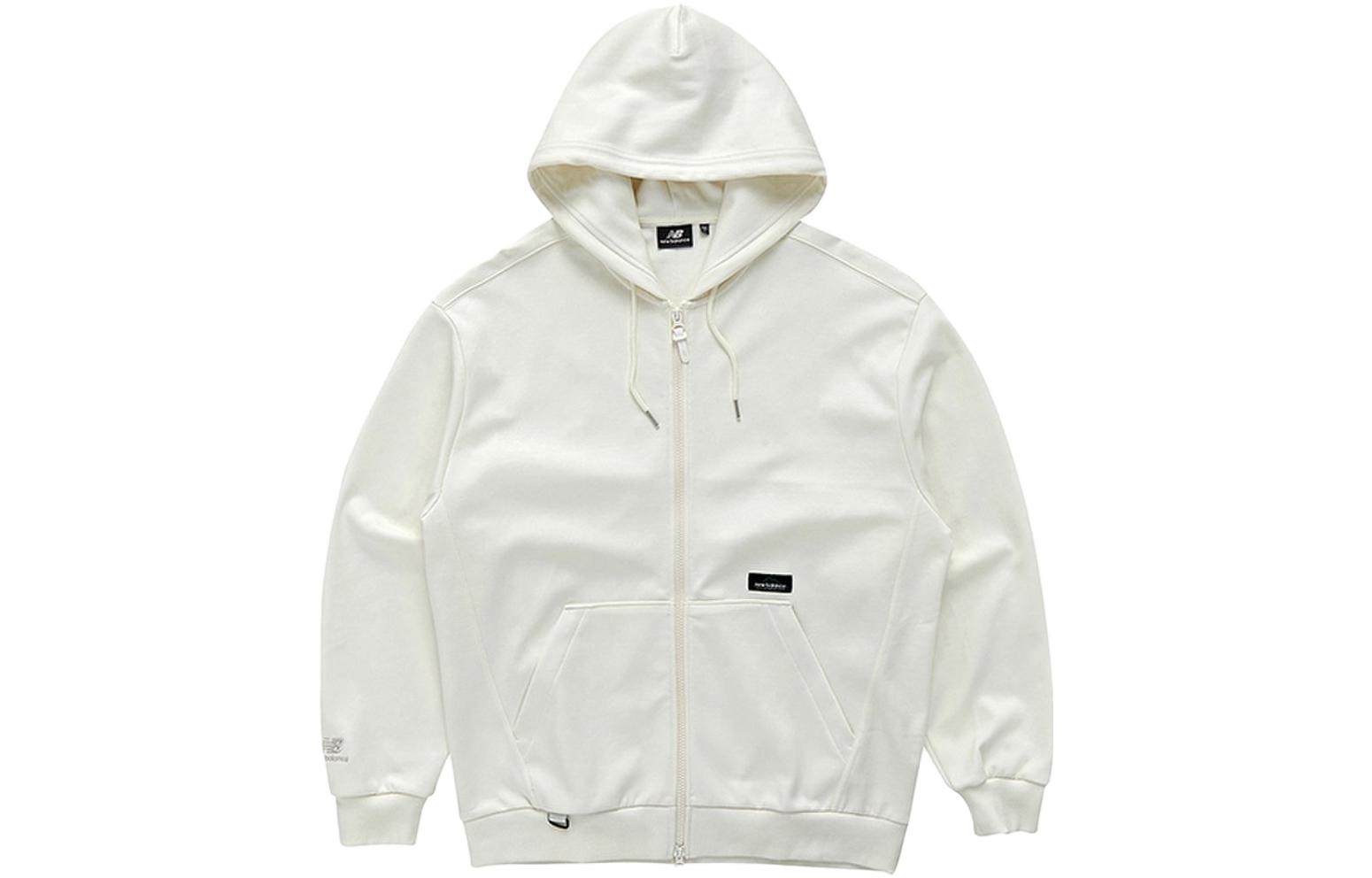 New Balance White Casual Zip-Up Hoodie Long Sleeve NBMDB39013-39