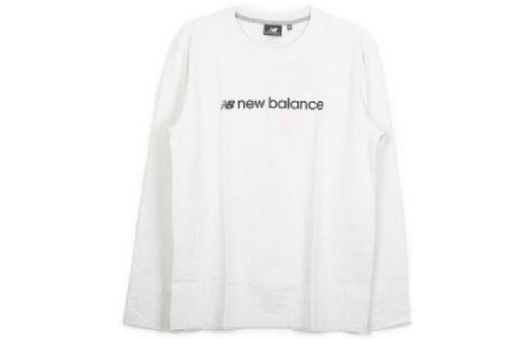 New Balance White Crewneck Long Sleeve Sweatshirt with Letter Print NBNDCB1023-33