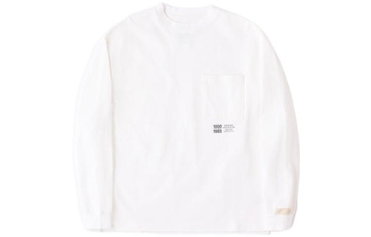 New Balance White Crewneck Pullover Long-Sleeve Sweatshirt AMT25023-SST