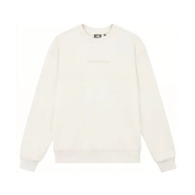 New Balance White Crewneck Pullover Sweatshirt Casual Fit 5CD37231-IV