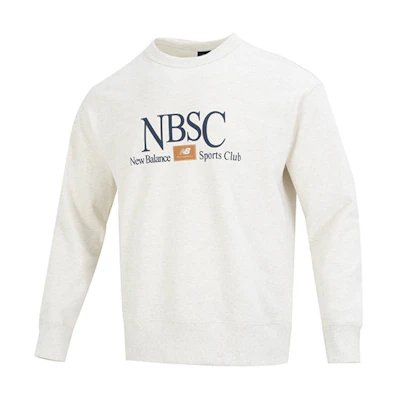 New Balance White Crewneck Pullover Sweatshirt with Letter Print AMT31556-OTH