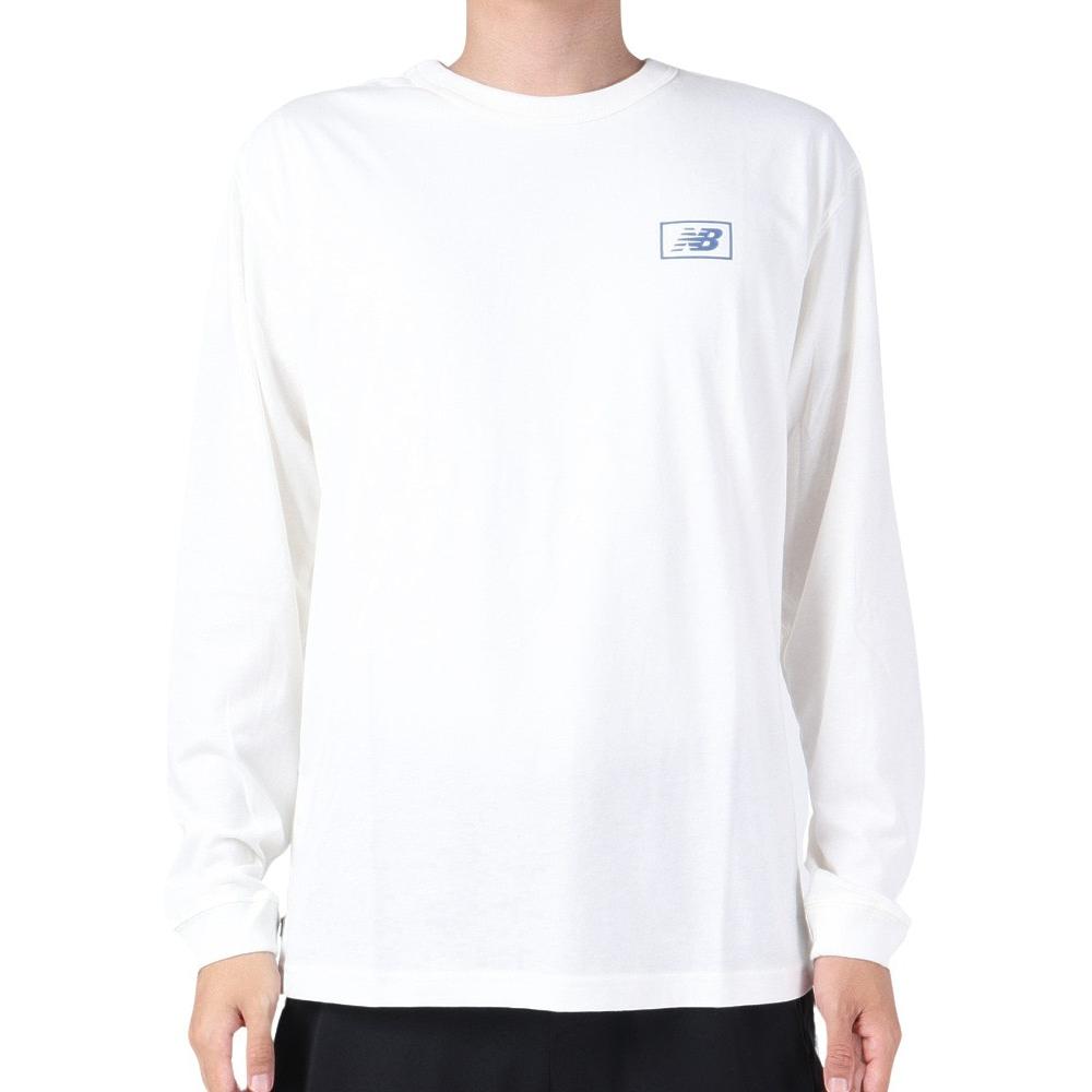 New Balance White Crewneck Sweatshirt with Solid Badge Print MT33510SST