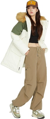 New Balance Jaket Musim Dingin Unisex Putih Hijau Parka dengan Hoodie Bulu. AMJ34323-CIC Details for New Balance Jaket Musim Dingin Unisex Putih Hijau Parka dengan Hoodie Bulu. AMJ34323-CIC