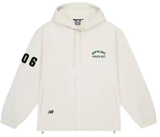New Balance White Hoodie Jacket with Solid Lettering & Zipper AMJ41305-LIN New Balance White Hoodie Jacket with Solid Lettering & Zipper AMJ41305-LIN