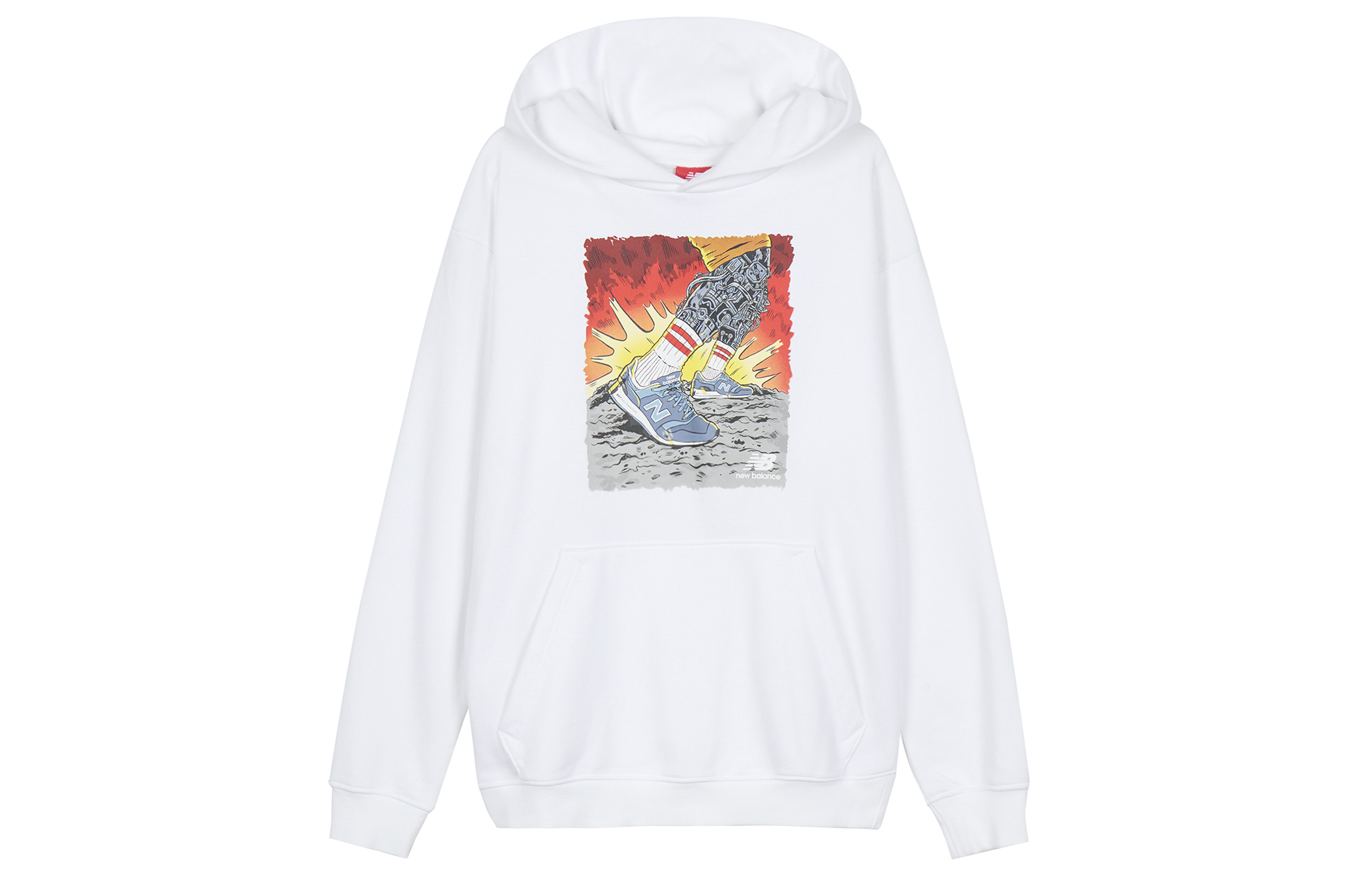 New Balance White Hoodie Unisex Couple Style AMT-93666-WT