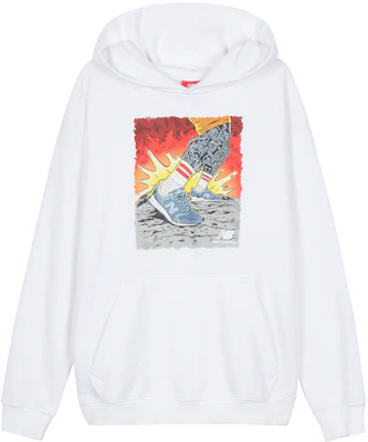 New Balance White Hoodie Unisex Couple Style AMT-93666-WT Buy New Balance White Hoodie Unisex Couple Style AMT-93666-WT