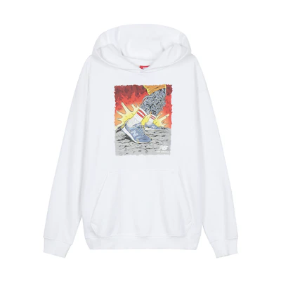 New Balance White Hoodie Unisex Couple Style AMT-93666-WT