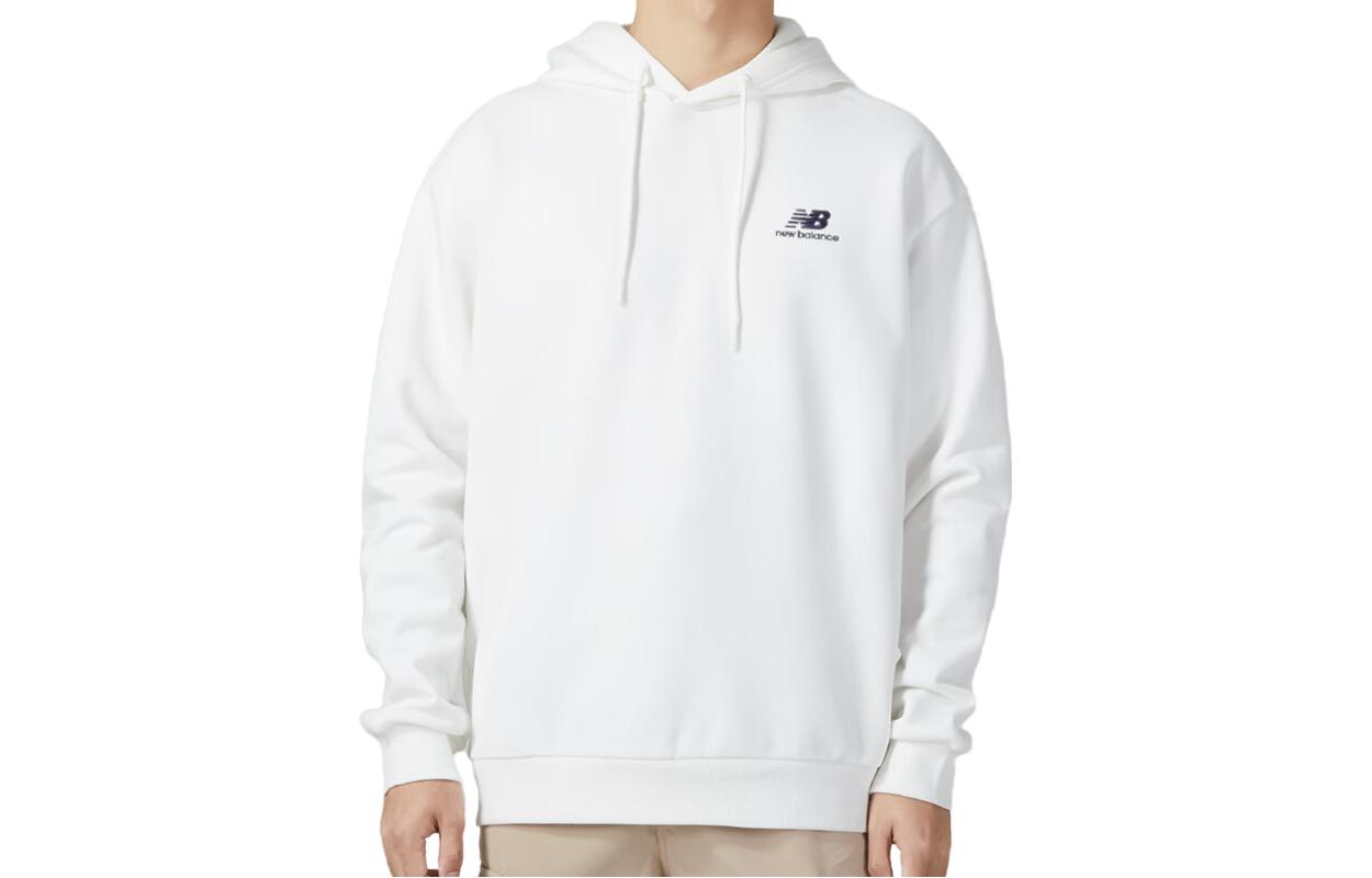 New Balance White Hoodie with Back Letter Print 5CD38131-IV