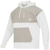 New Balance White Hoodie with Logo Print and Drawstring Pullover Design AMT24368-CIC New Balance White Hoodie with Logo Print and Drawstring Pullover Design AMT24368-CIC