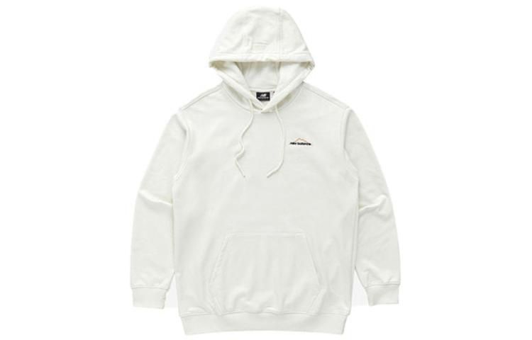New Balance White Hoodie with Solid Color and Printed Graphic Design NBN0B39013-39