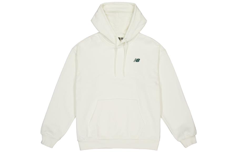New Balance White Letter Graphic Loose Fit Pullover Hoodie NCD42071-IV