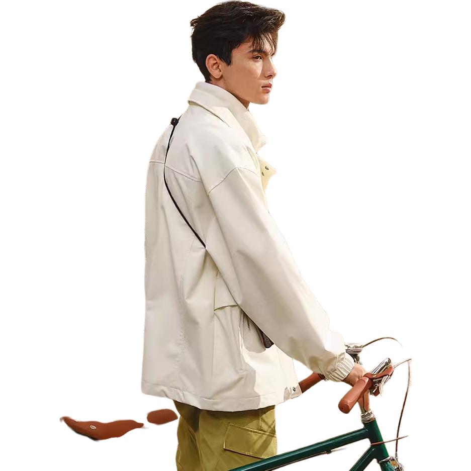 Details for New Balance Jaket Zip-Up Logo Putih dengan Kerah Standar AMJ31305-ClC AMJ31305-CLC