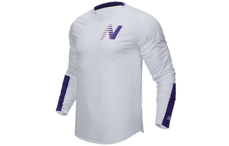 New Balance White Logo Colorblock Crewneck Sweatshirt MT13239-DVH