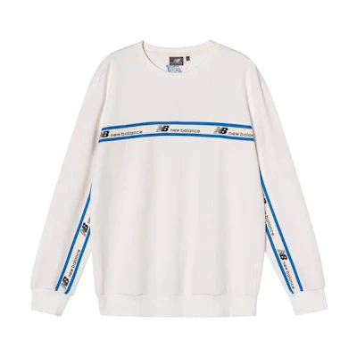 New Balance White Logo Crewneck Long Sleeve Sweatshirt NC933031-IV