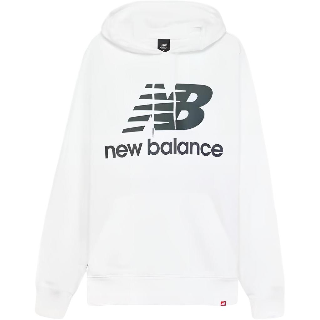 New Balance White Logo Hoodie Casual Sports Long Sleeve Jacket AMT03558-WT