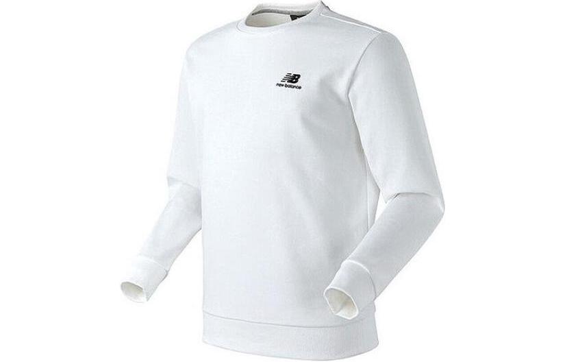 New Balance White Logo Print Loose-Fit Long Sleeve Sweatshirt NBNCCB1013-10