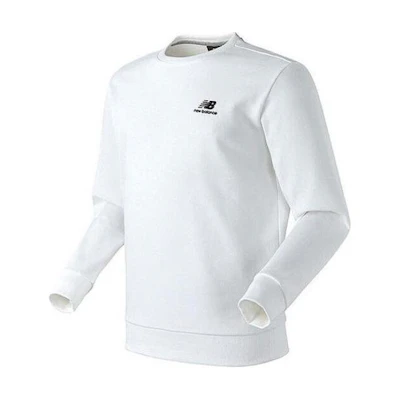 New Balance White Logo Print Loose-Fit Long Sleeve Sweatshirt NBNCCB1013-10