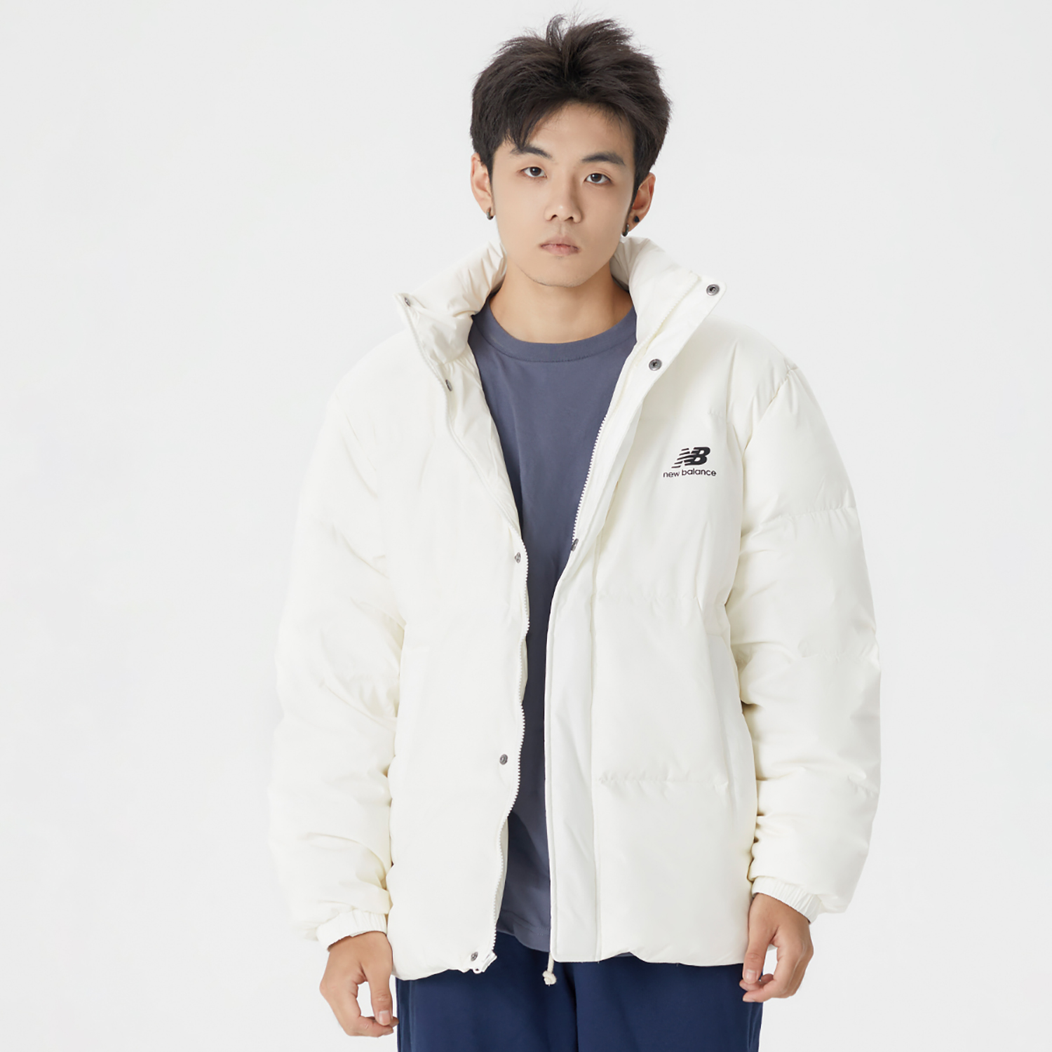 Details for New Balance 白色標誌印花防風保暖羽絨外套 冬季款 AMJ24359-CIC