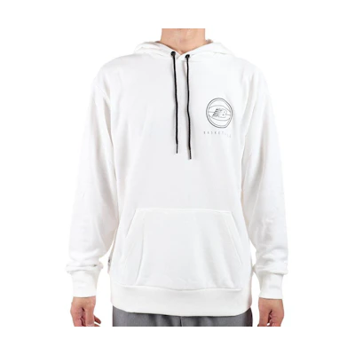 New Balance White Logo Printed Pullover Hoodie MT13585-WT