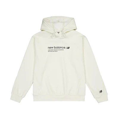 New Balance White Pullover Hoodie Casual Athletic Sweatshirt NCD46191-IV