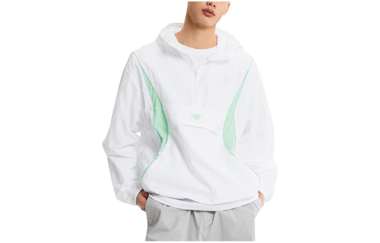 New Balance White Pullover Hoodie Jacket with Letter Print NBNAE22423-10