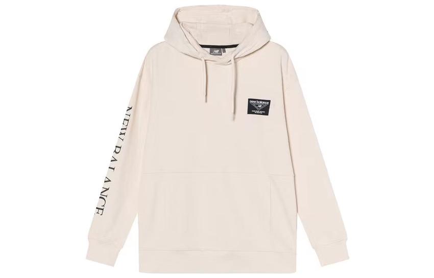 New Balance White Pullover Hoodie with Letter Print NC943021-CRE