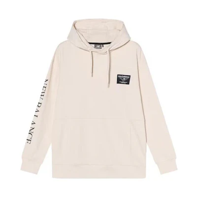 New Balance White Pullover Hoodie with Letter Print NC943021-CRE