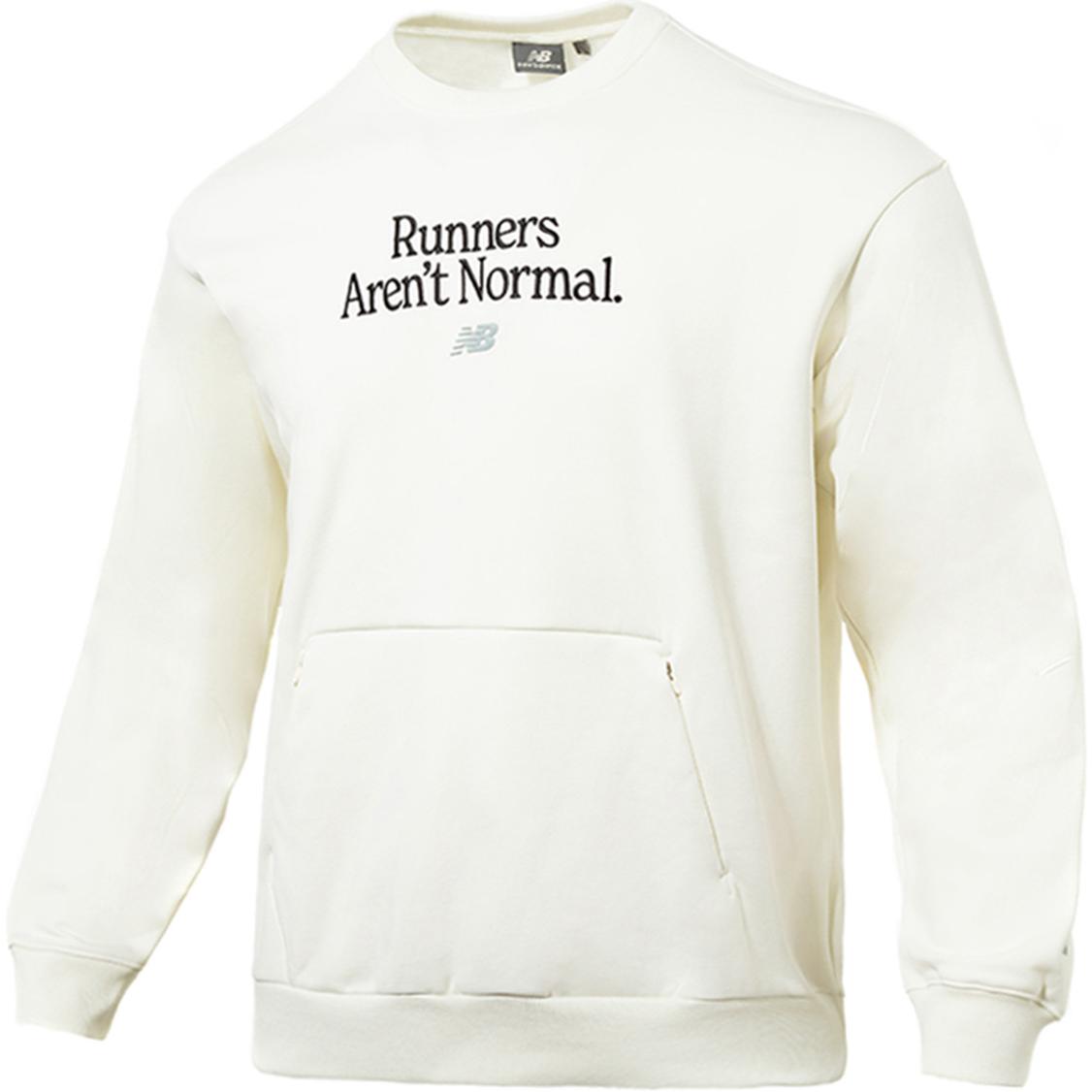 New Balance White Pullover Sweatshirt Casual American Style Warmth NCD45101-IV